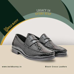 Black Croco Loafers